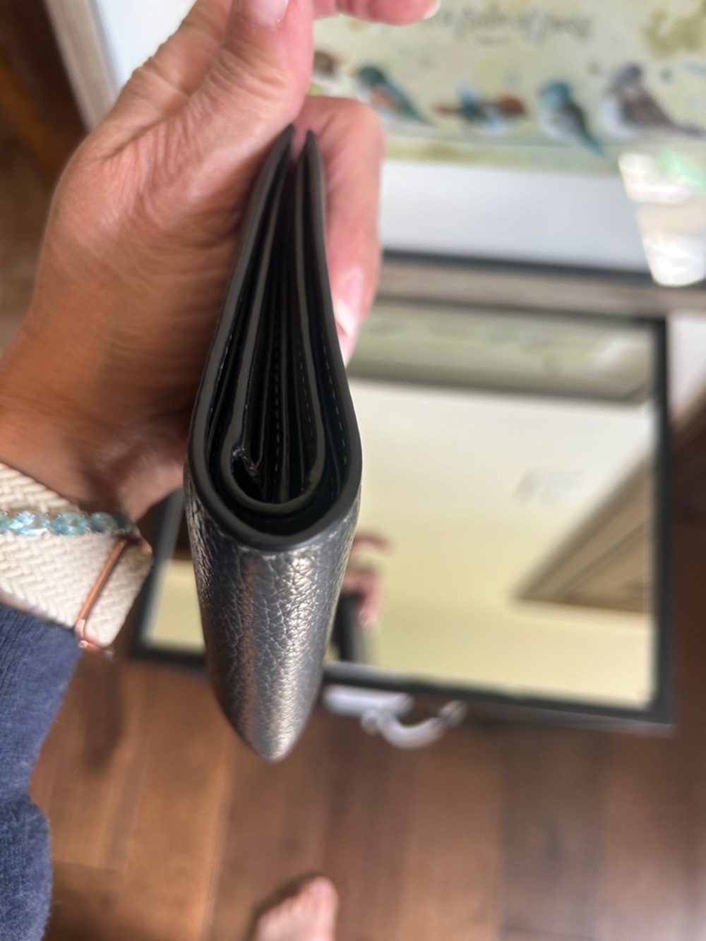 Coach Men's Dark Gray Pebbled Leather Money Clip Wallet - Picture 5 of 14